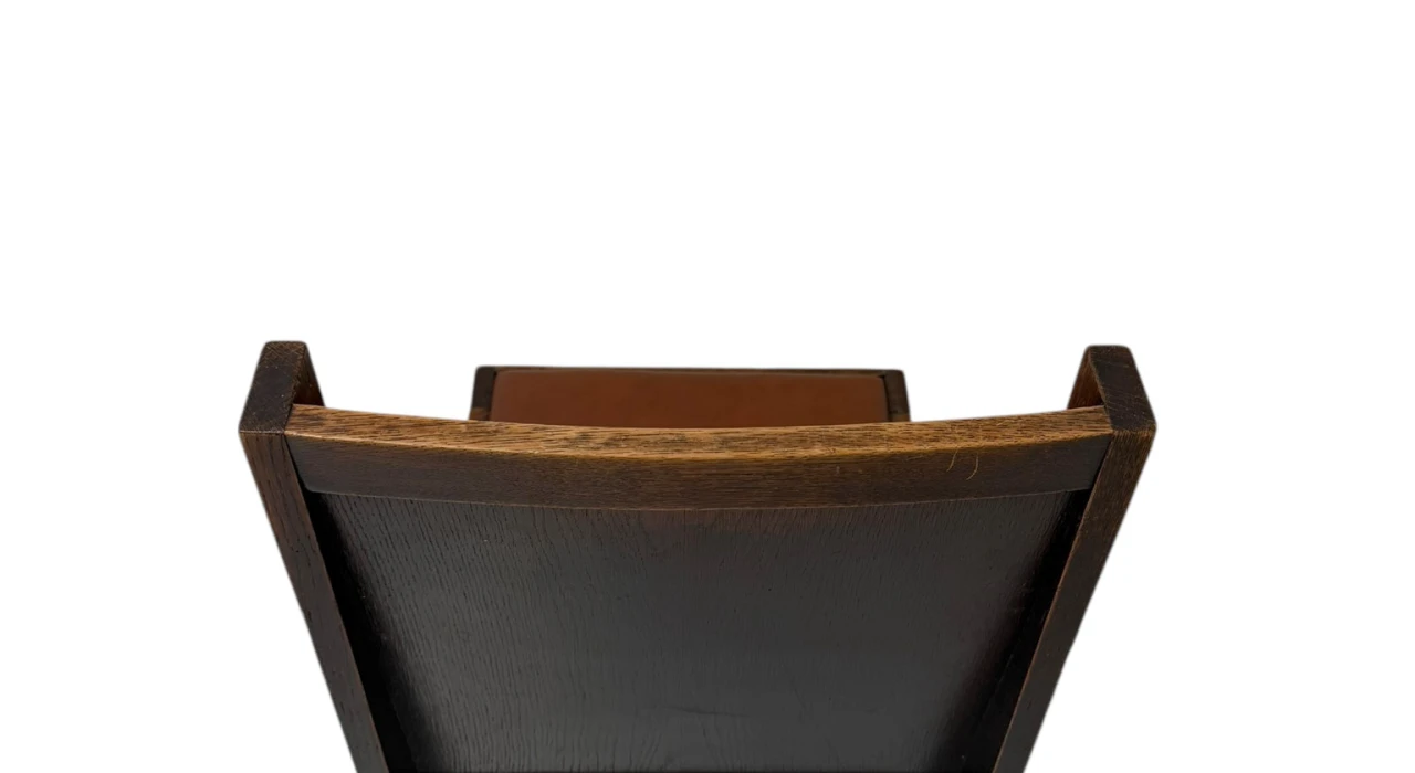 Art Deco Modernist Side Chair with Leather Seat, 1930s